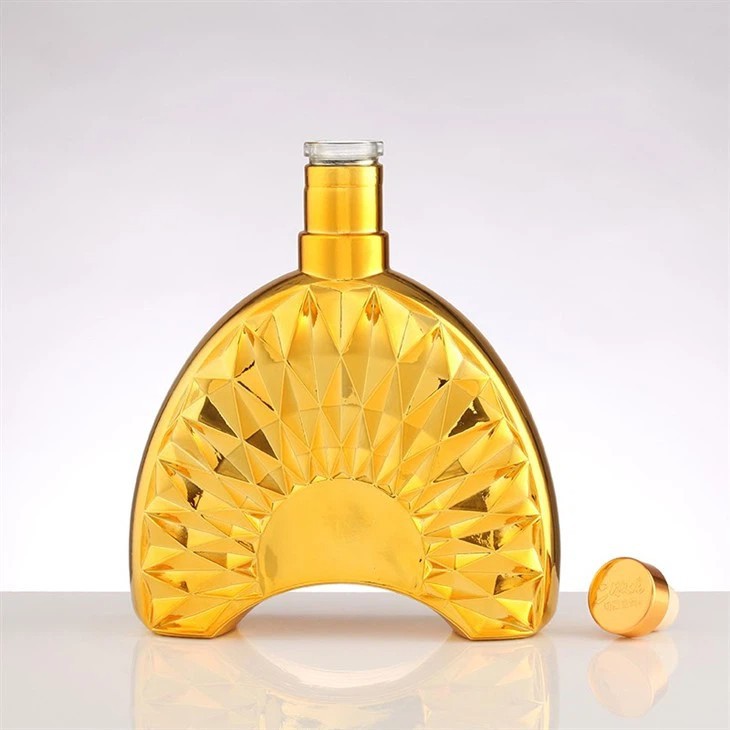Golden Geometric Patterned Transparent Glass Bottle best